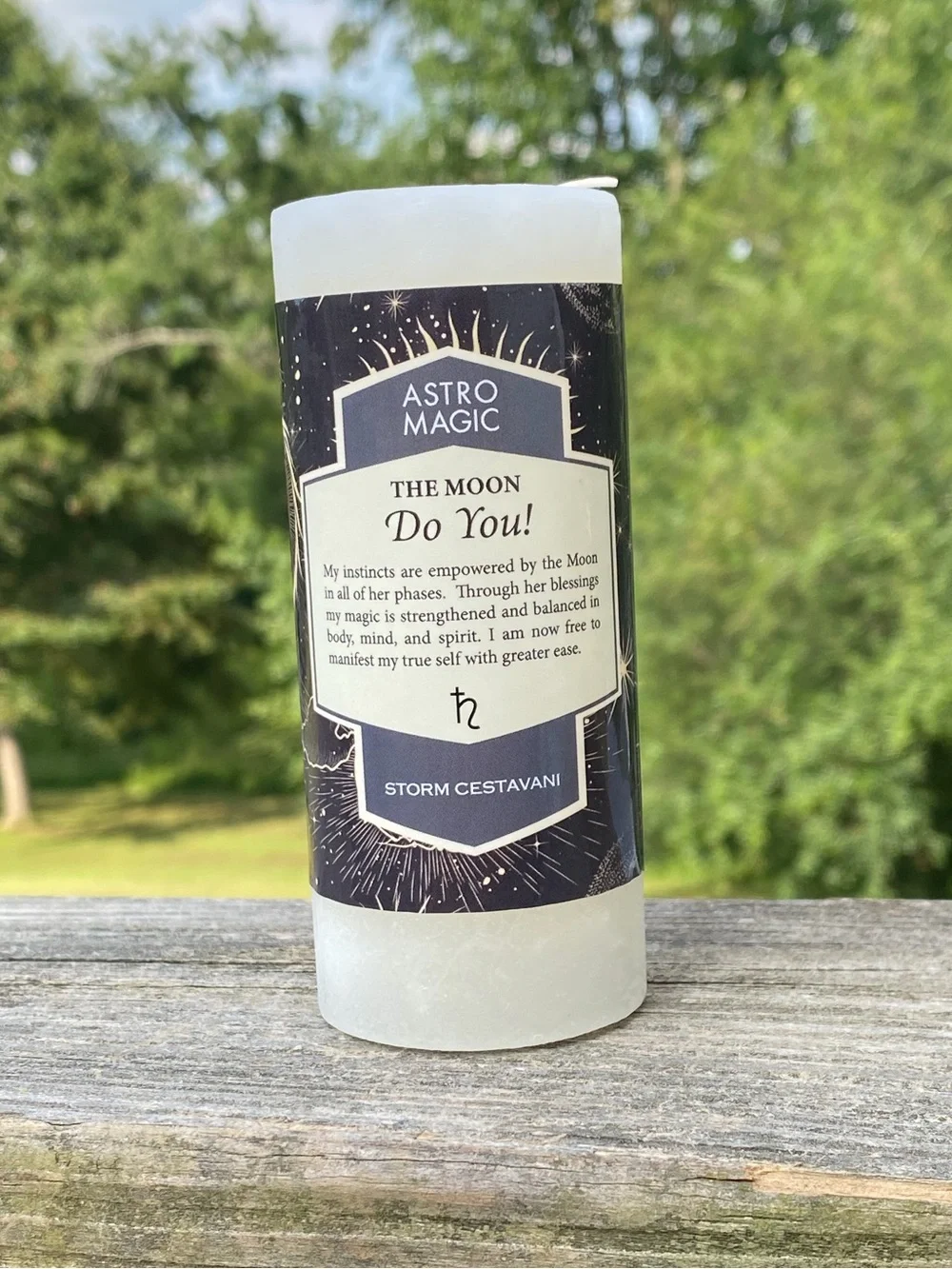 The Moon candle Astro Magic 2x4” Coventry creations white Moon Do You candle
